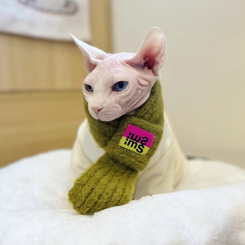 Cute Knit Scarf for Sphynx