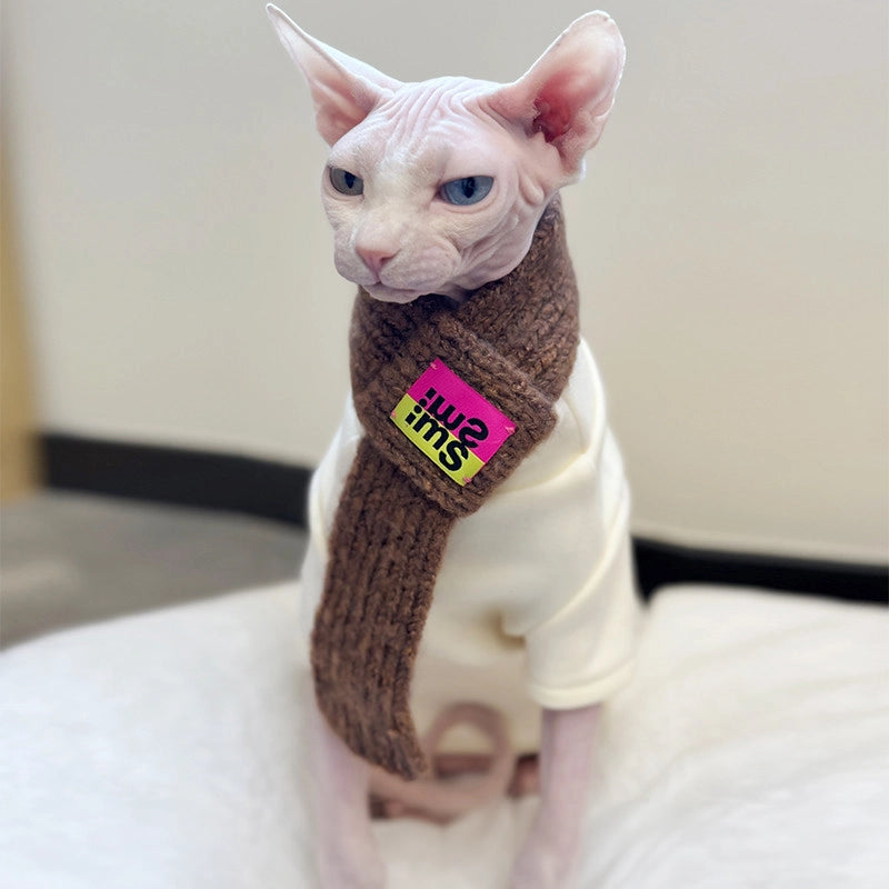 Cute Knit Scarf for Sphynx