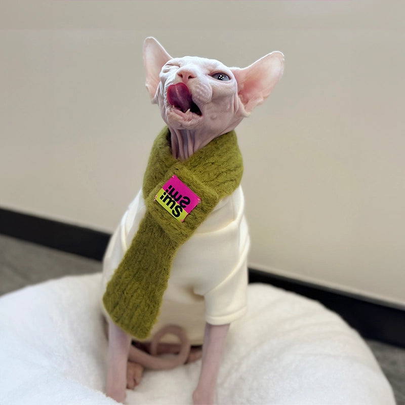 Cute Knit Scarf for Sphynx