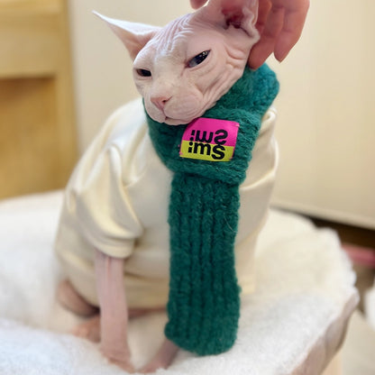 Cute Knit Scarf for Sphynx