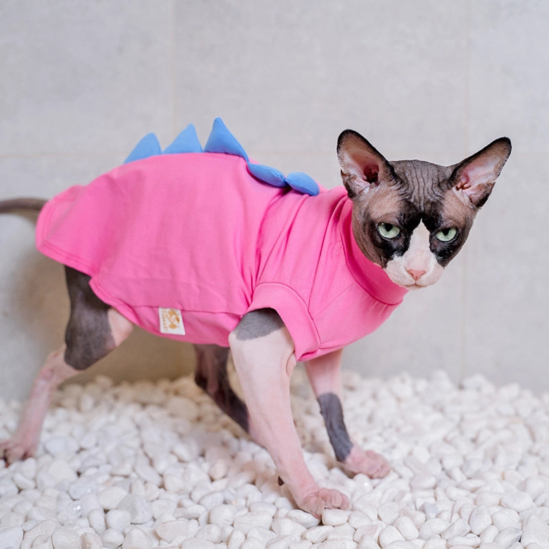 Dinosaur Tank Top for Sphynx - Pink