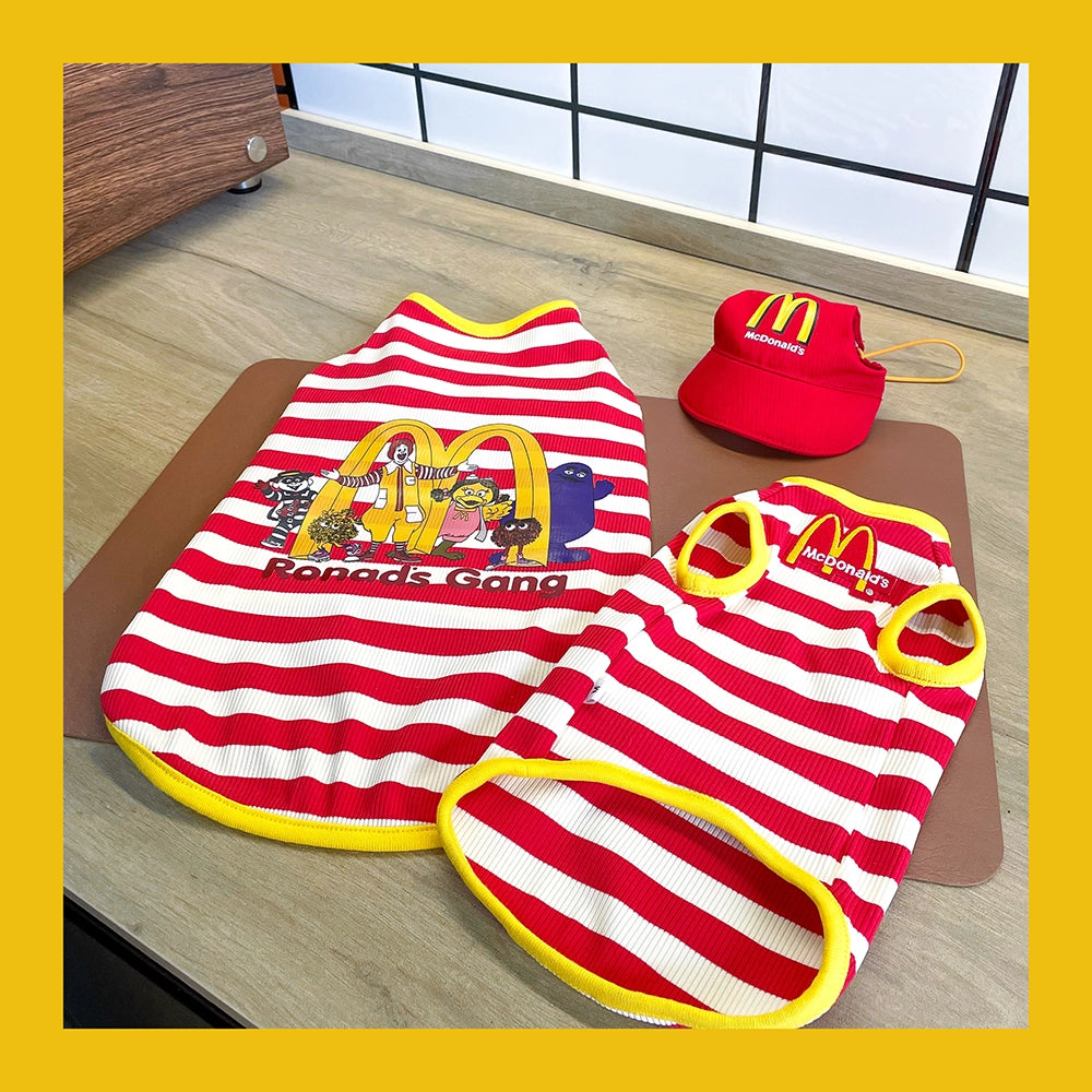 McDonald's Striped Tank Top for Sphynx - Tank top+cap