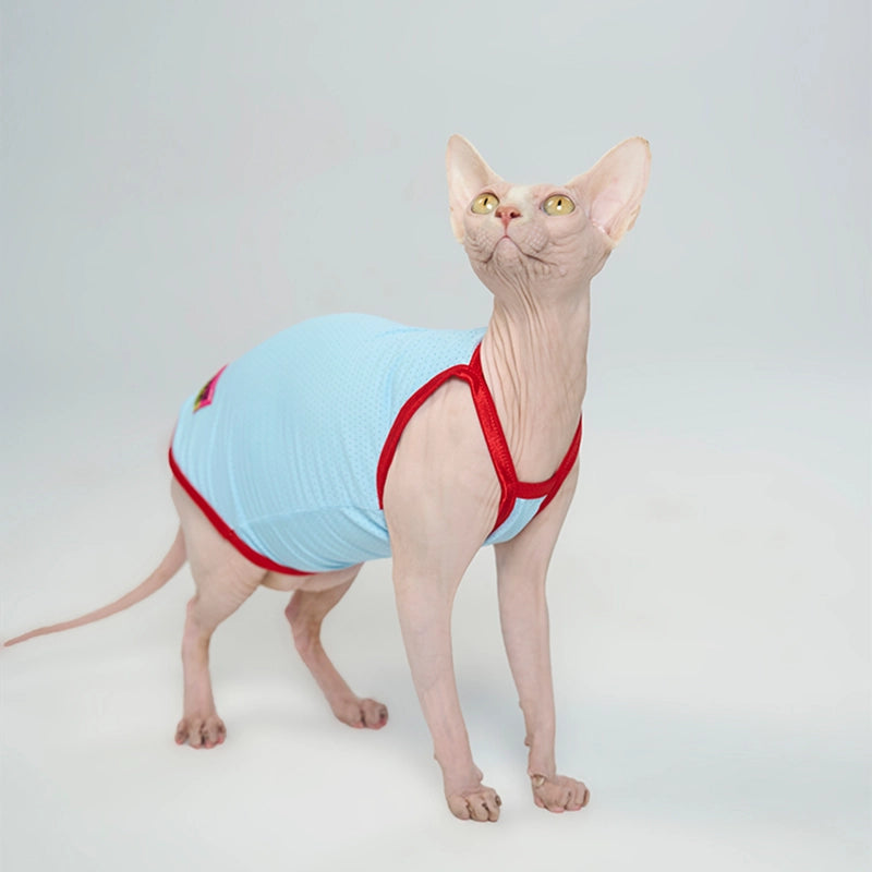 Summer Simple Tank Top for Sphynx - Blue