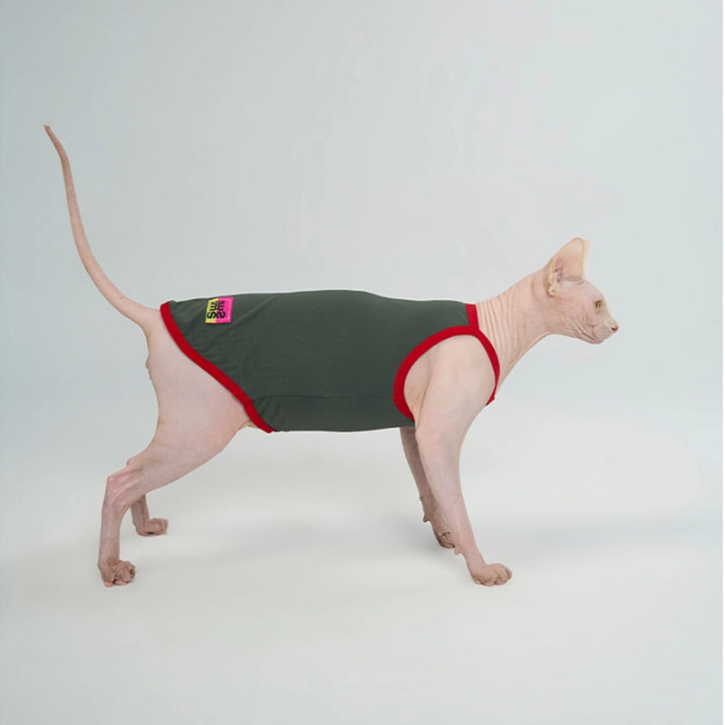 Summer Simple Tank Top for Sphynx - Dark grey