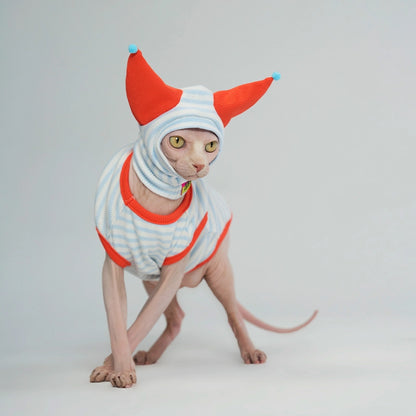 Summer Striped Tank Top for Sphynx - Blue