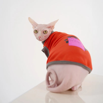 Thick Contrast Shirt for Sphynx Cat