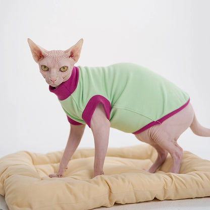 Thick Contrast Shirt for Sphynx Cat