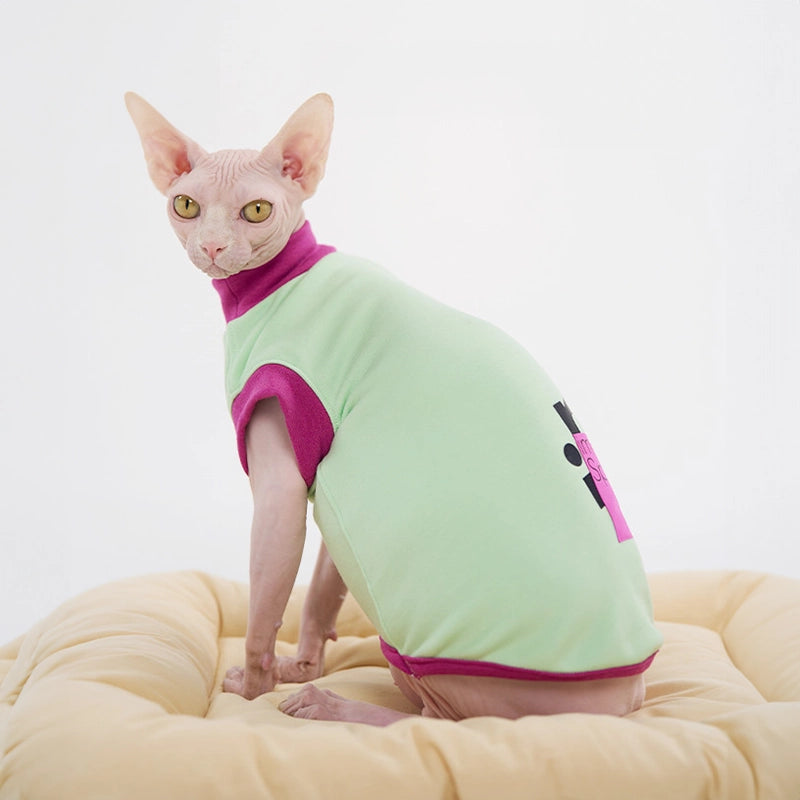 Thick Contrast Shirt for Sphynx Cat