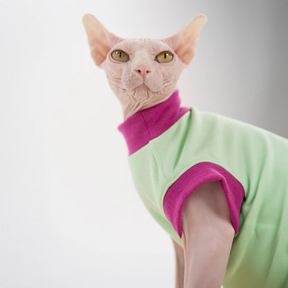 Thick Contrast Shirt for Sphynx Cat