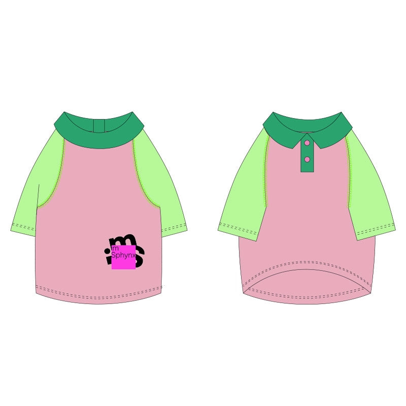 Thick Polo Shirt for Hairless Cats - Pink