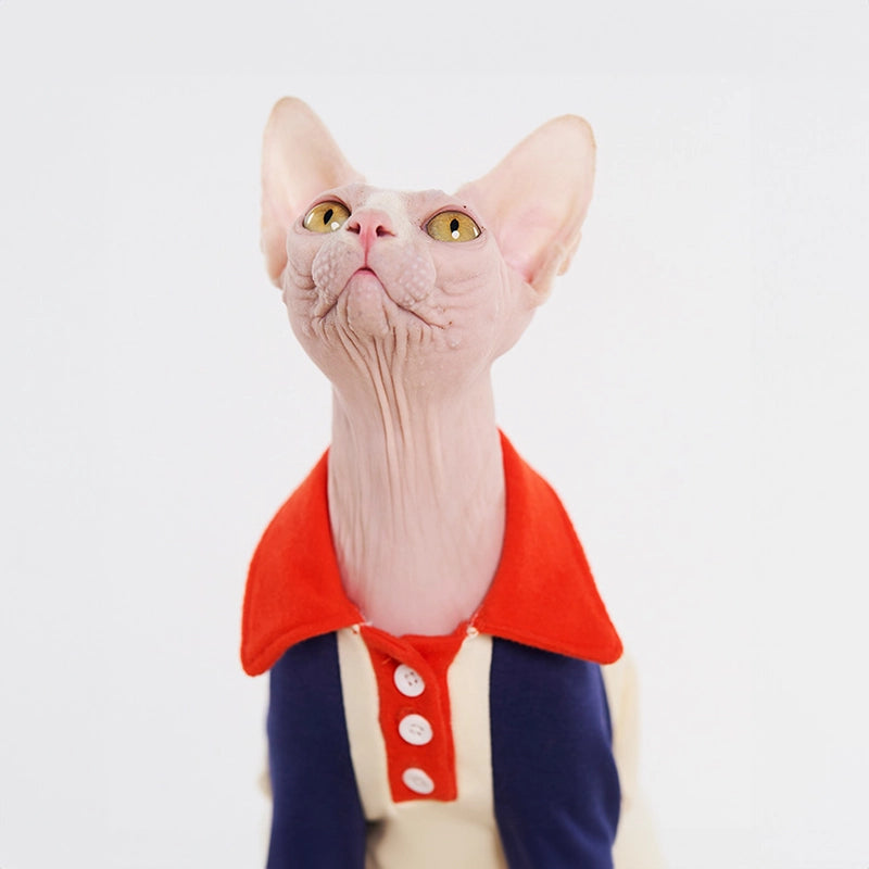 Thick Polo Shirt for Hairless Cats