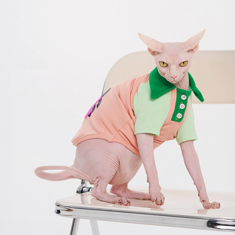 Thick Polo Shirt for Hairless Cats